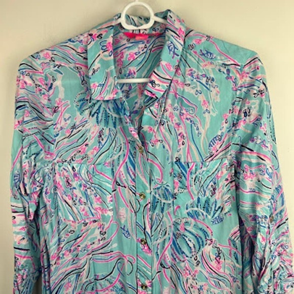 Lilly Pulitzer Natalie Shirtdress Cover-Up size small - Picture 3 of 9